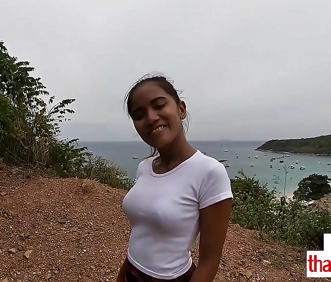 Creamy Thai Teen Cherry Tightly Wrapped in Luscious Embrace of a Big White Cock in a Wicked Outdoor Fuck