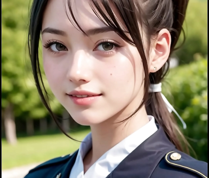 Get Enchanted by the Luscious Alluring AI Beauty in Military Uniform!