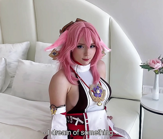 JAV Beauty Yae Miko's Genshin Impact Debut: Deepthroat Facesitting and Rough Fucks