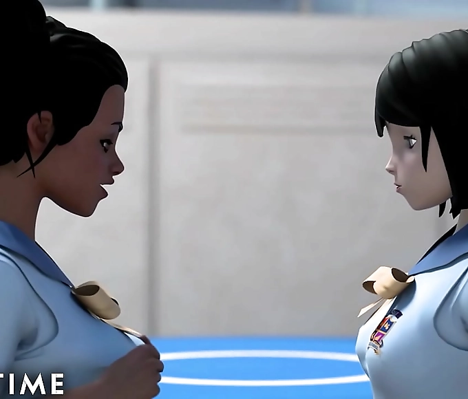 Asian Hentai Lesbians: Step-Sister Rides Cock and Gets Luscious with Her Girlfriend